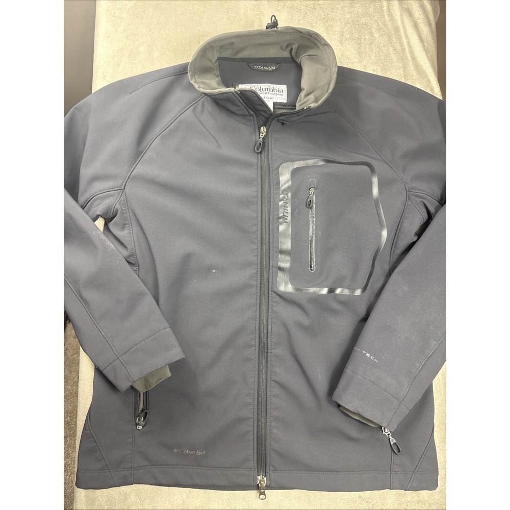 Columbia Jacket Men's L Brown Black Titanium Interchange Omni-Shield Full‎ Zip